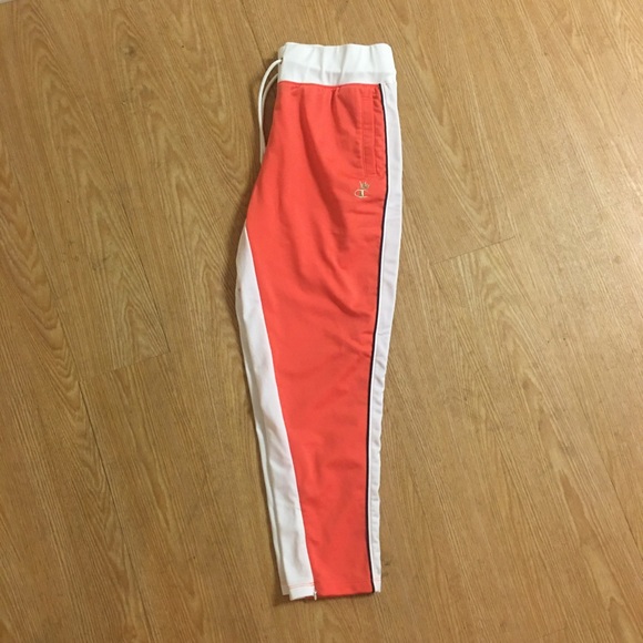champion orange cropped track pants size medium - Picture 2 of 8